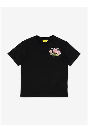 t-shirt in cotone nero OFF WHITE KIDS | OGAA001S26JER004001